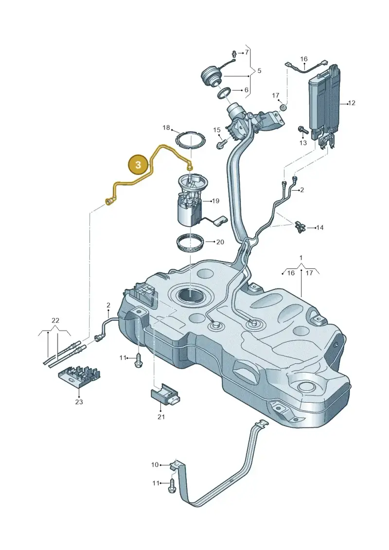 2Q0201293 — Volkswagen Polo 1.0 BlueMotion (2017-2024) diagram 837201500, position 3