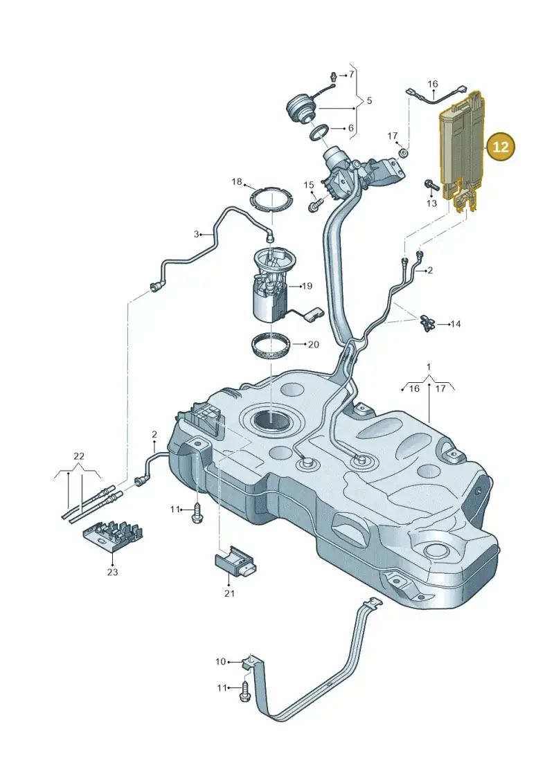 2Q0201801 — Volkswagen Polo 1.0 BlueMotion (2017-2024) diagram 837201500, position 12