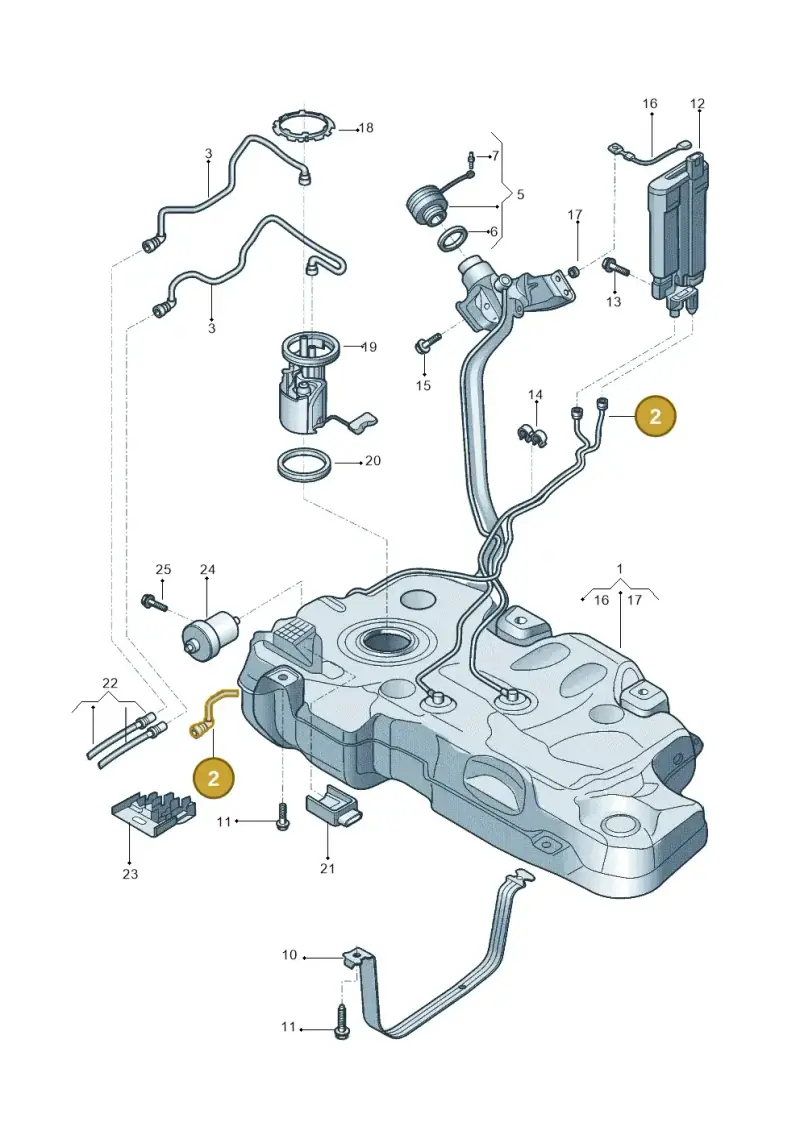 2Q0201997G — Volkswagen T-Cross 1,0 (2019-) diagram 602201400, position 2