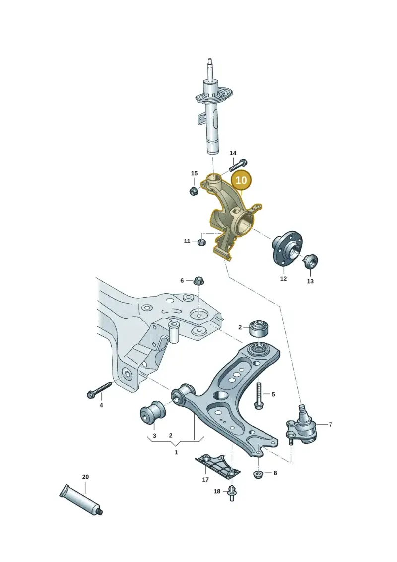 2Q0407256AD — Volkswagen Taigo (2021-2024) diagram 2gc407000, position 10