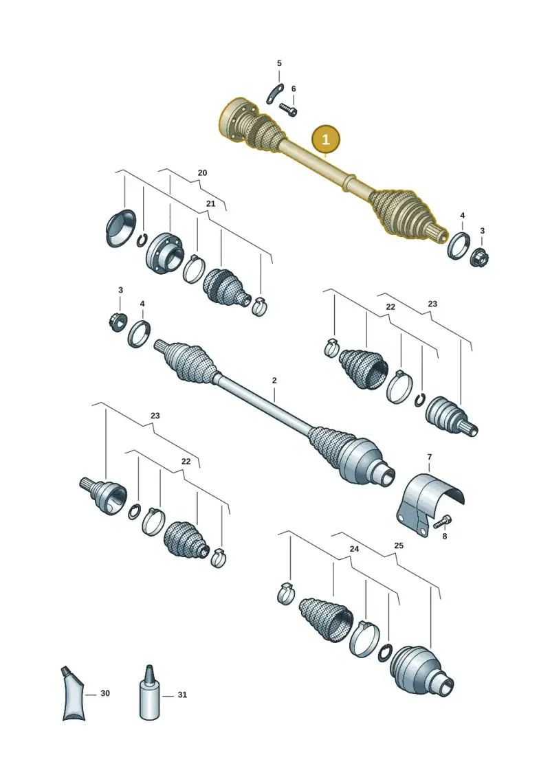 2Q0407271AR — Volkswagen Taigo (2021-2024) diagram 2f0407460, position 1