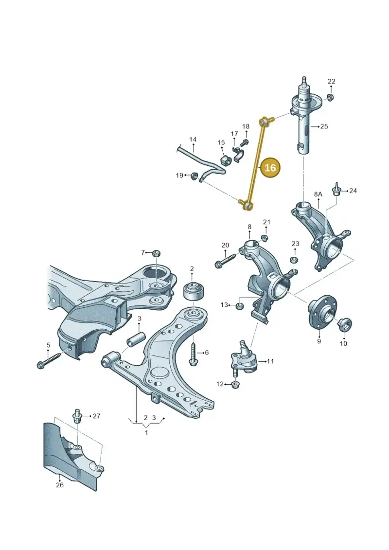 2Q0411315B — Volkswagen Polo 1.4 BlueMotion (2014-2017) diagram 657407000, position 16