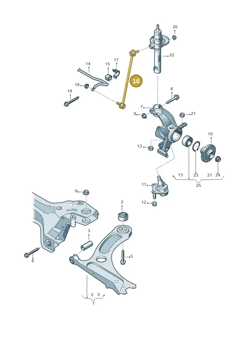 2Q0411315B — Volkswagen E-up! (2013-2016) diagram 723407000, position 16