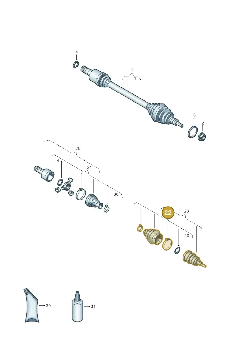 2Q0498203 — Volkswagen Polo 1.0 BlueMotion (2017-2024) diagram 837407200, position 22