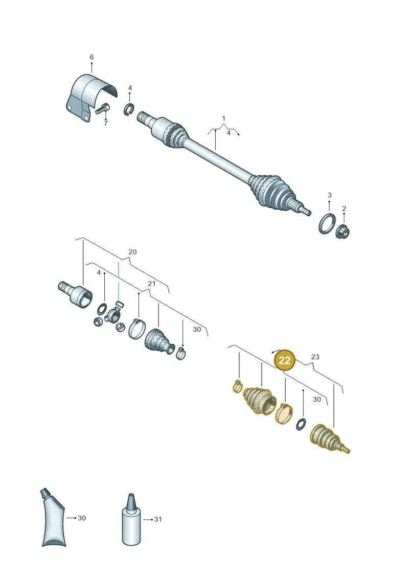 2Q0498203K — Volkswagen Polo 1.0 BlueMotion (2017-2024) diagram 837407240, position 22
