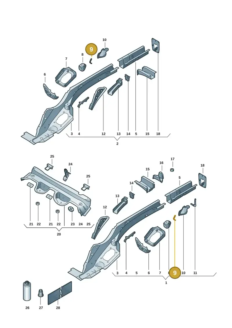 2Q0611794 — Volkswagen Virtus 1,0 (2022-) diagram 62r803020, position 9