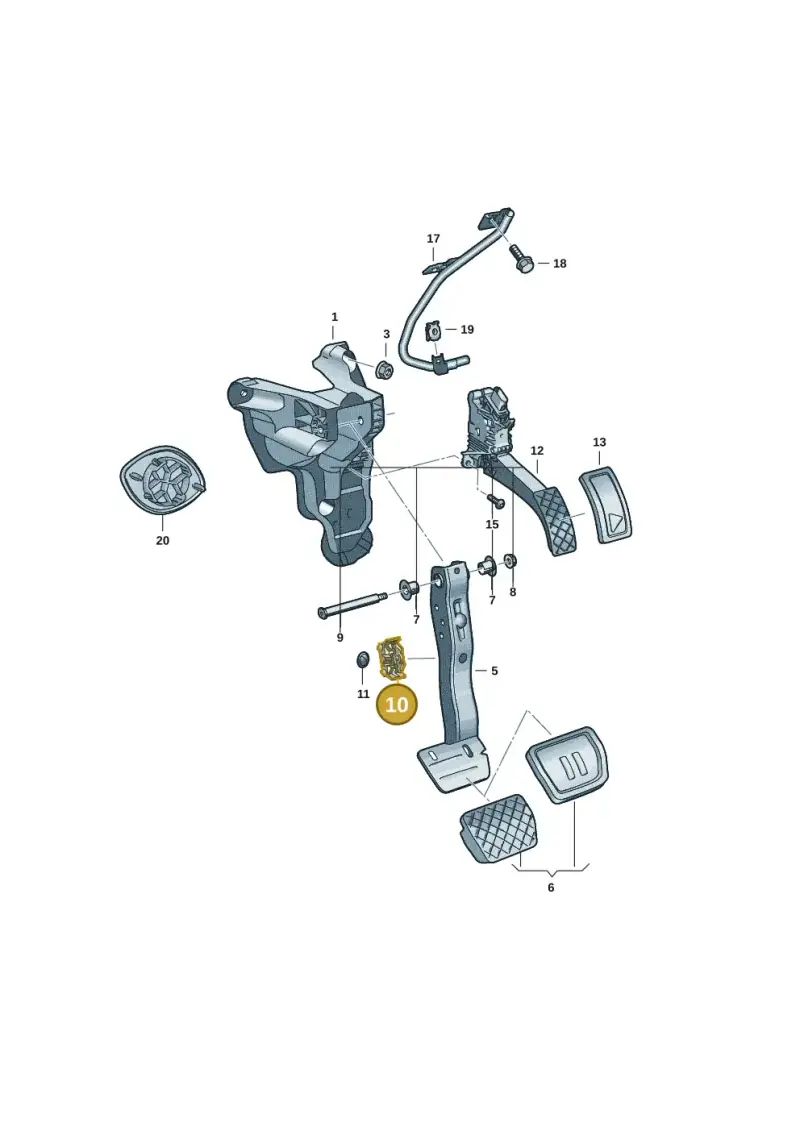2Q0721165A — Volkswagen Taigo (2021-2024) diagram 2f0721500, position 10