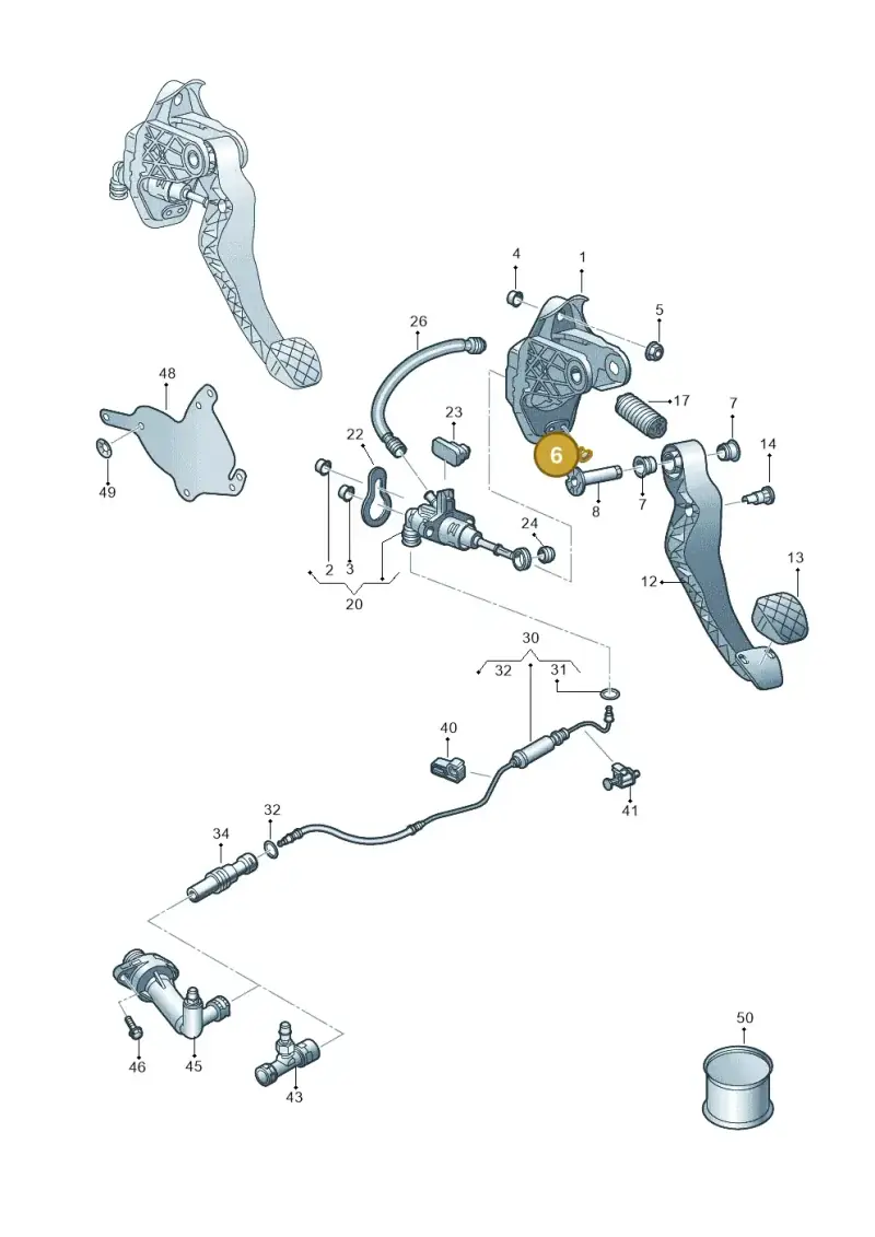 2Q0721381 — Volkswagen T-Cross 1,0 (2018-2024) diagram 837721250, position 6