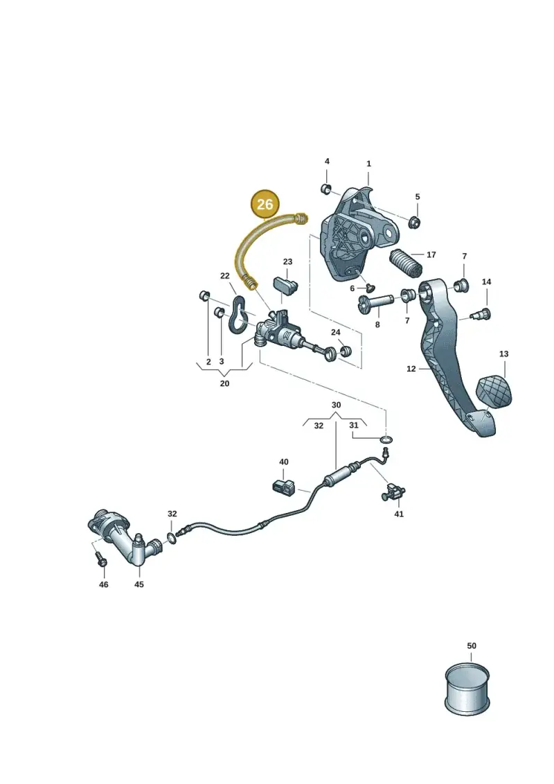 2Q0721453B — Volkswagen Taigo (2021-2024) diagram 2f0721000, position 26