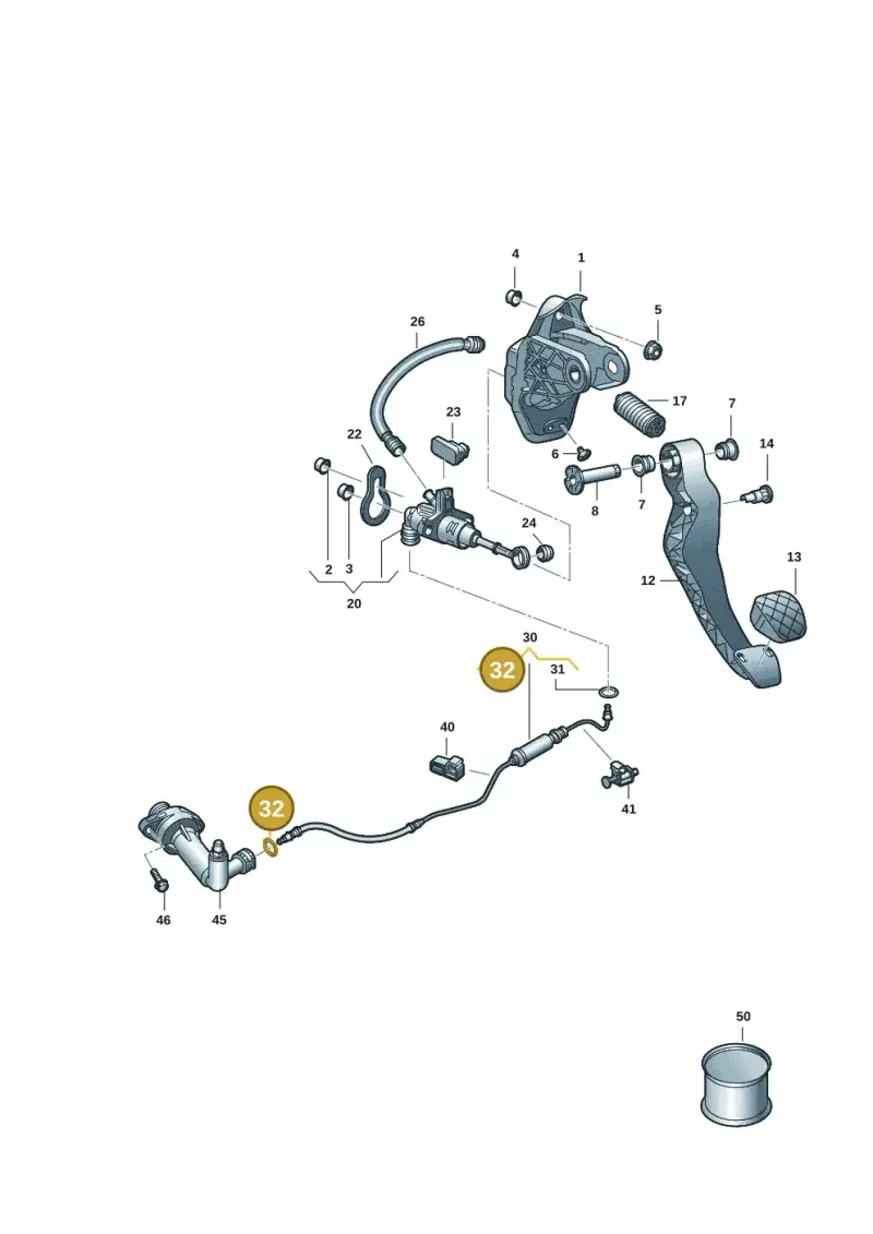 2Q0721741 — Volkswagen Taigo (2021-2024) diagram 2f0721000, position 32