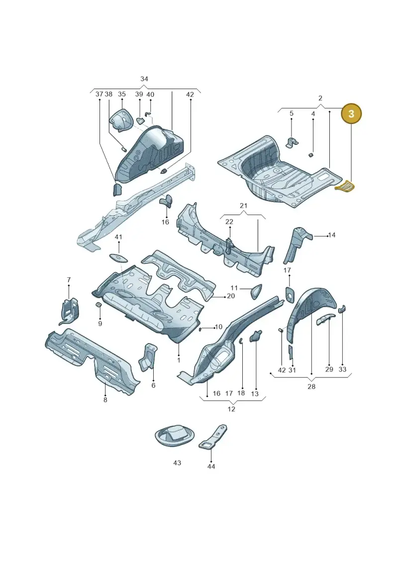 2Q0802091 — Volkswagen T-Cross (2019-) diagram 579803100, position 3