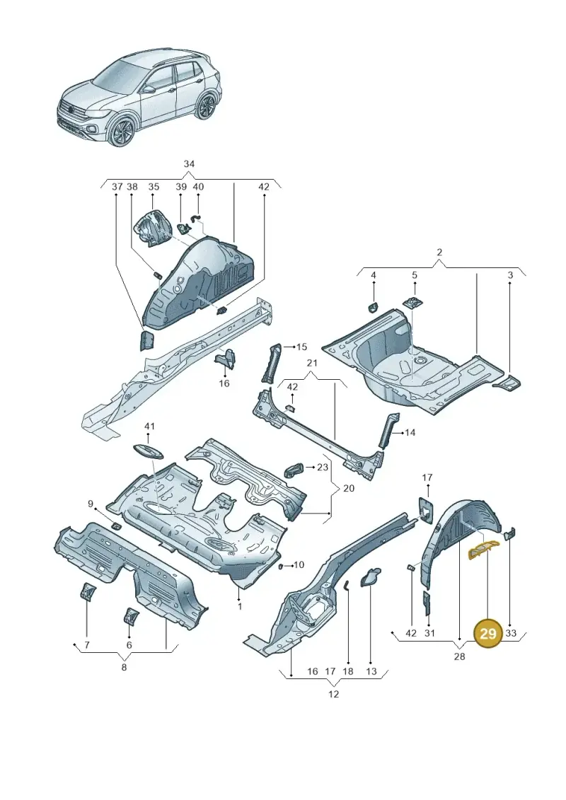 2Q0802191 — Volkswagen T-Cross 1,0 (2018-2024) diagram 587803010, position 29