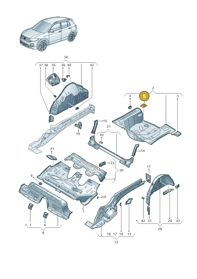 2Q0803274A — Volkswagen T-Cross 1,0 (2018-2024) diagram 587803010, position 5