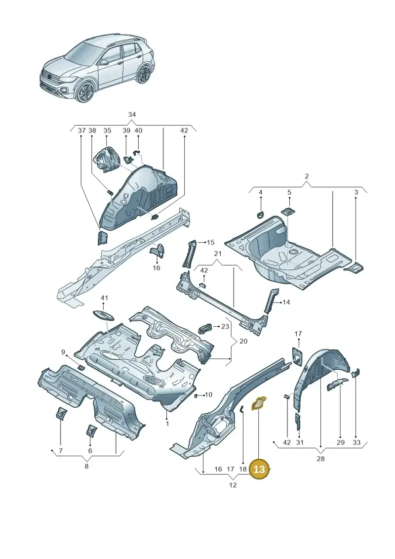 2Q0803457 — Volkswagen T-Cross 1,0 (2018-2024) diagram 587803010, position 13