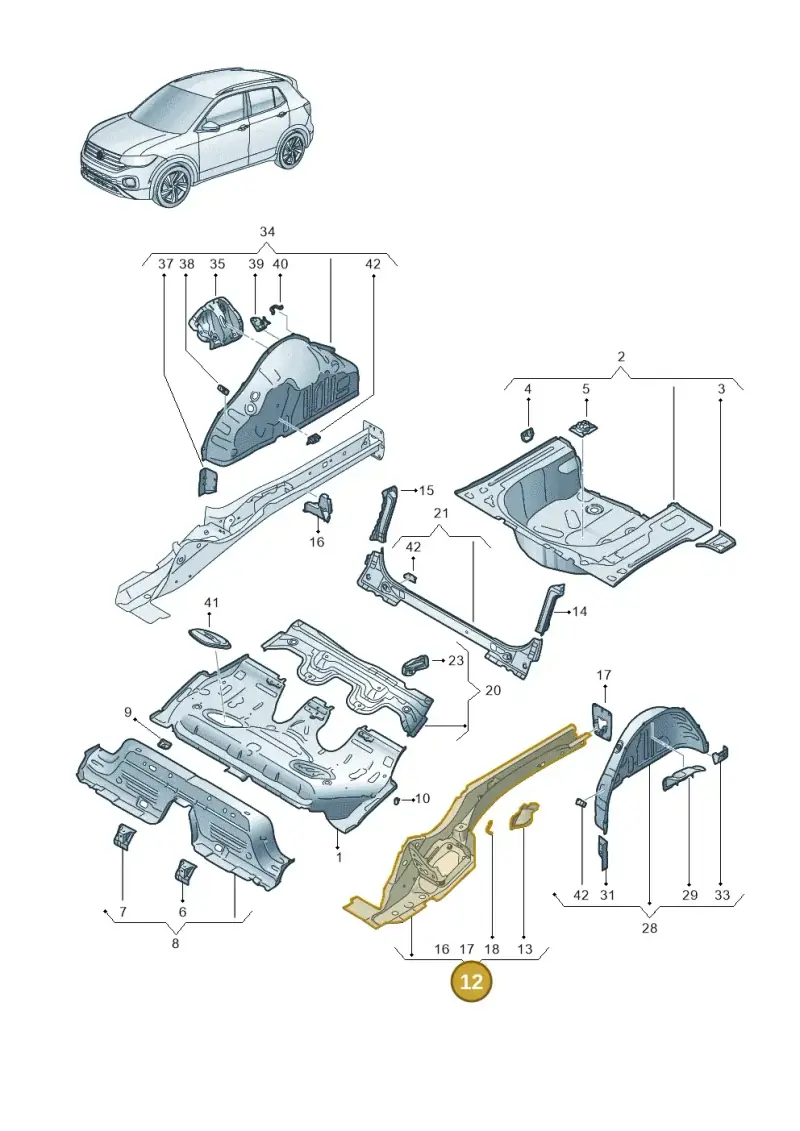 2Q0803502 — Volkswagen T-Cross 1,0 (2018-2024) diagram 587803010, position 12