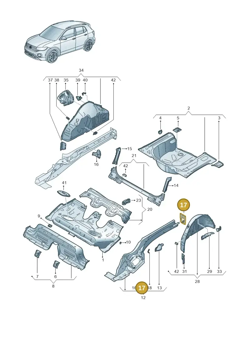 2Q0804474 — Volkswagen T-Cross 1,0 (2018-2024) diagram 587803010, position 17