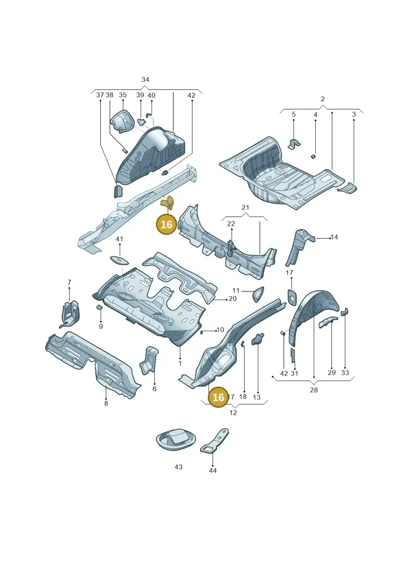 2Q0804796 — Volkswagen T-Cross (2019-) diagram 579803100, position 16