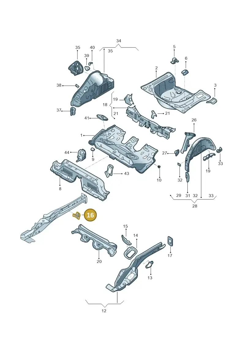 2Q0804796 — Volkswagen T-Cross 1,0 (2019-) diagram 581803100, position 16