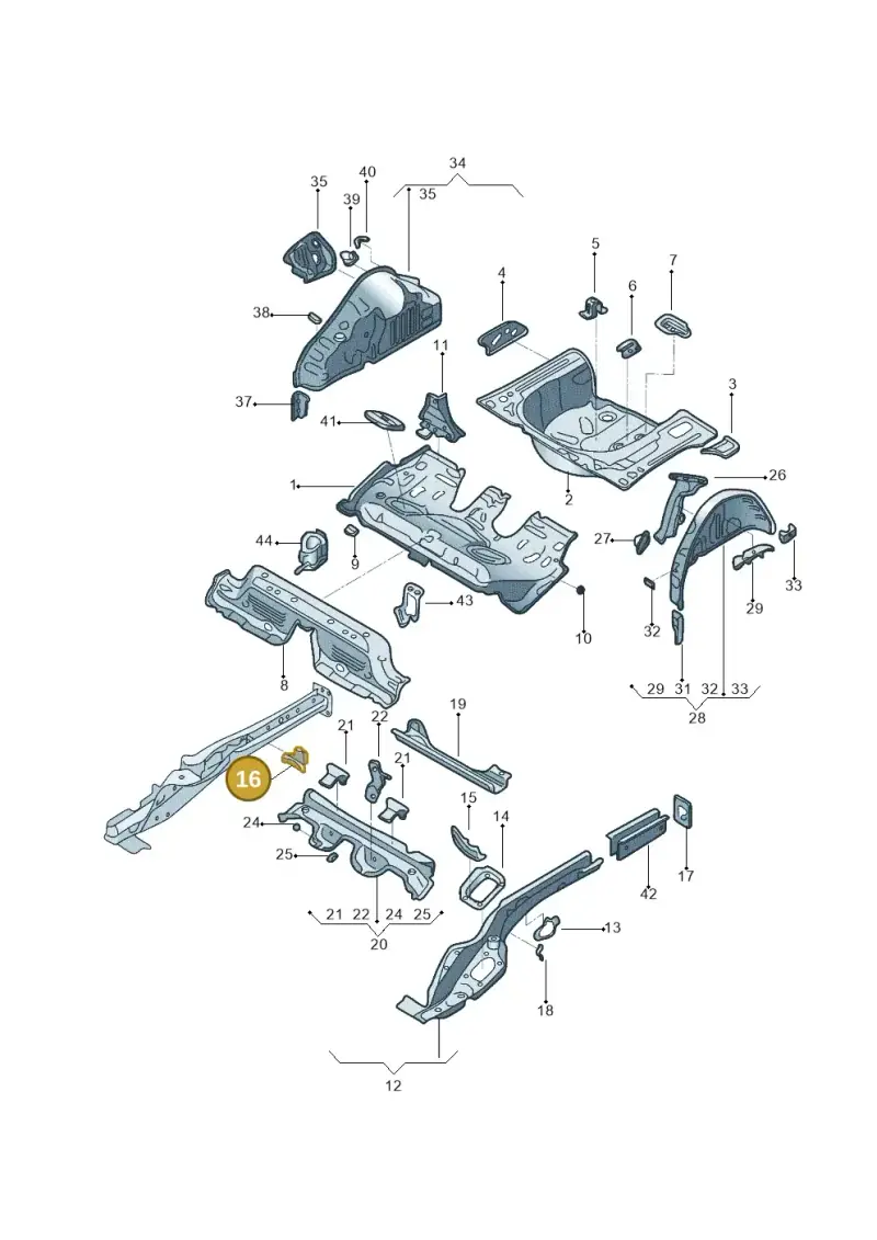 2Q0804796 — Volkswagen GOLF             "ZA." (2005-2007) diagram 602803100, position 16