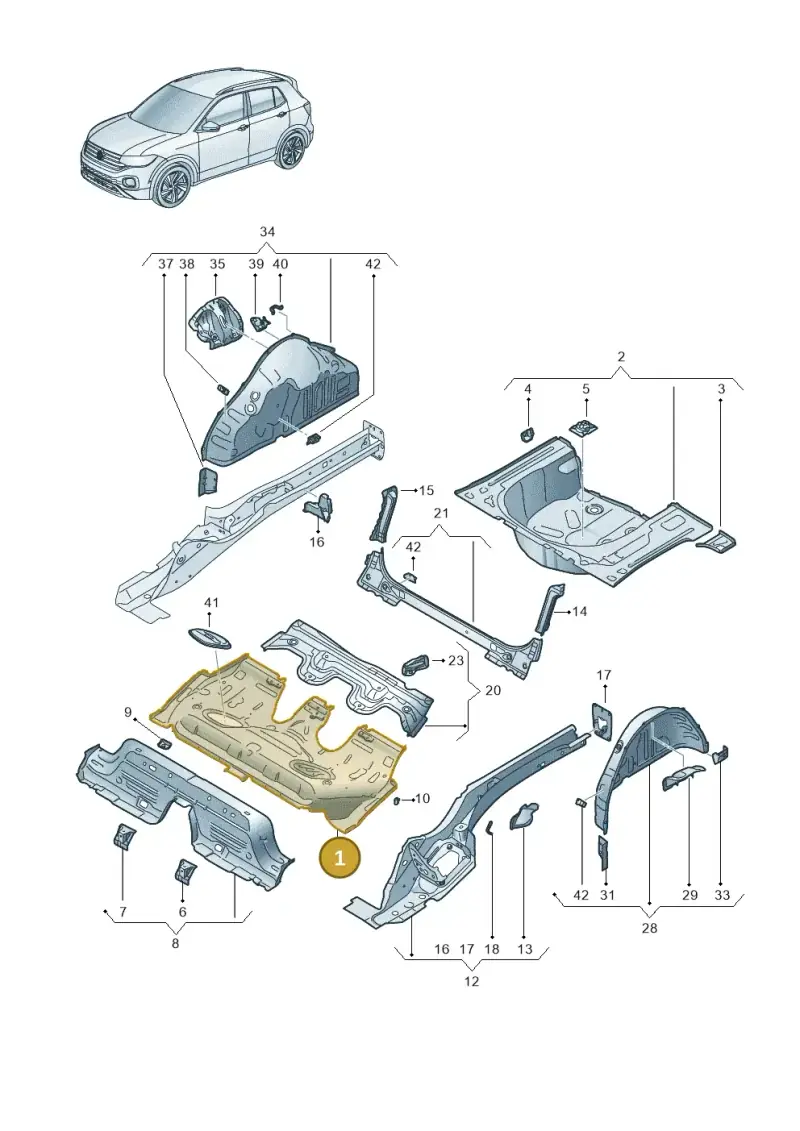2Q0813115C — Volkswagen T-Cross 1,0 (2018-2024) diagram 587803010, position 1