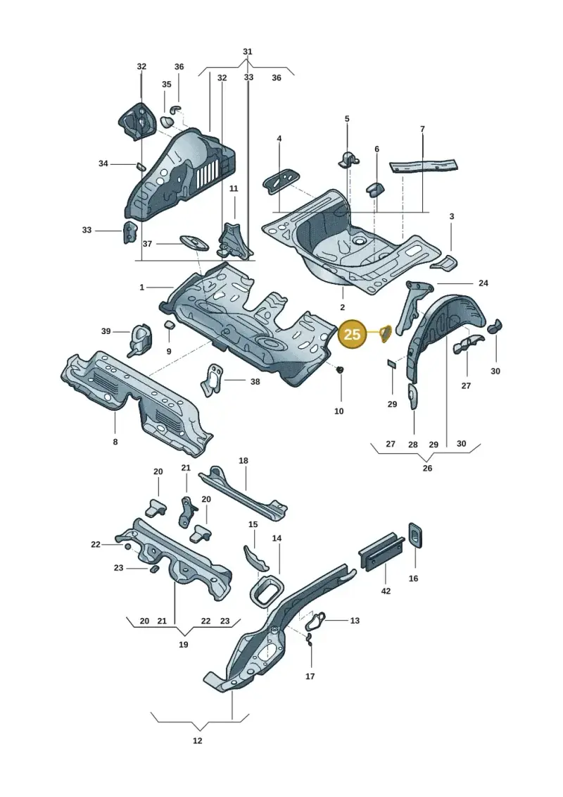 2Q0813721C — Volkswagen Nivus (2020-) diagram 67b803010, position 25