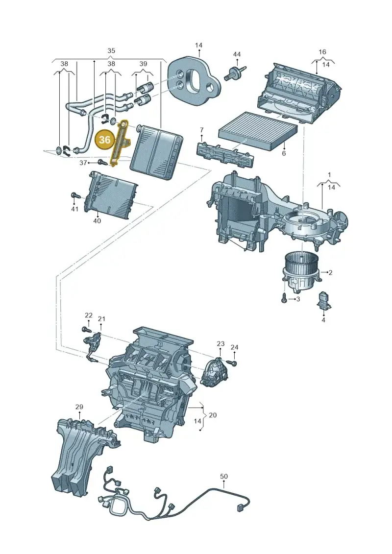2Q0819422B — Volkswagen T-Cross 1,0 (2018-2024) diagram 587819100, position 36