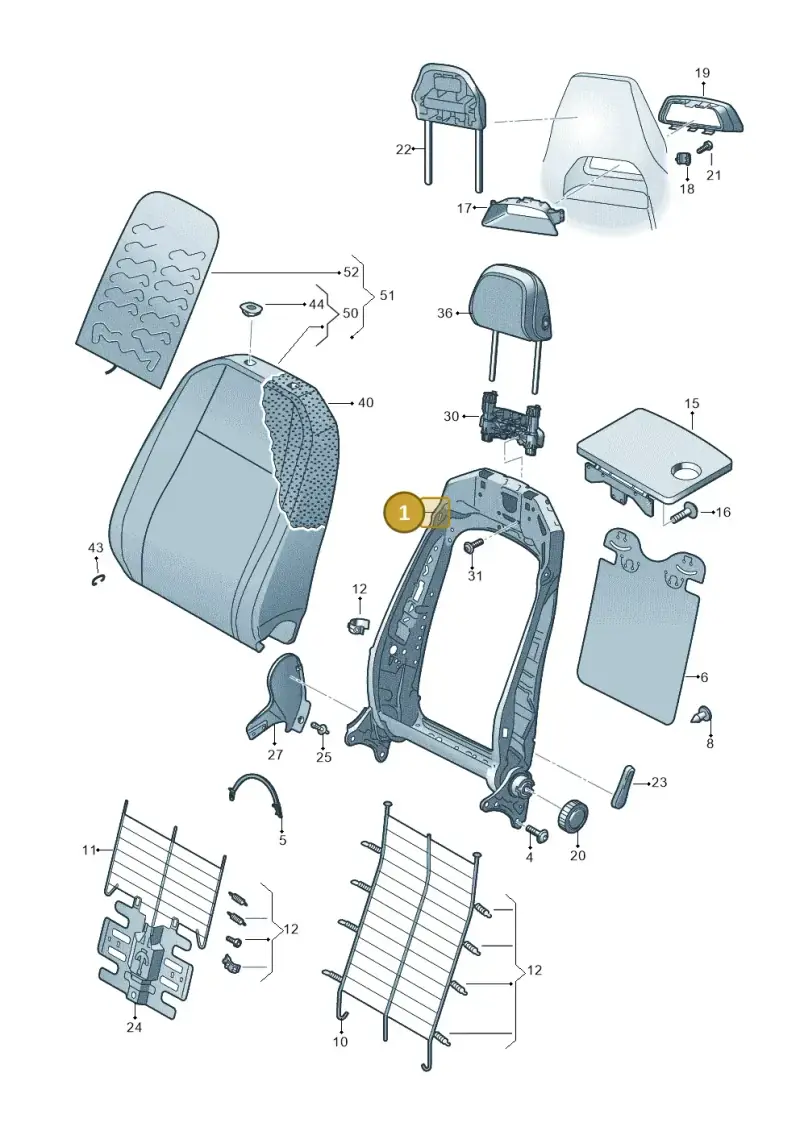 2Q0881046C — Skoda Kamiq (2019-2020) diagram 584881050, position 1