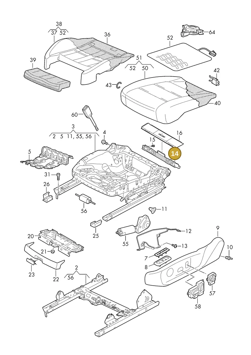 2Q0881545 — Volkswagen Tiguan 2.0 (2023-) diagram 570881100, position 14