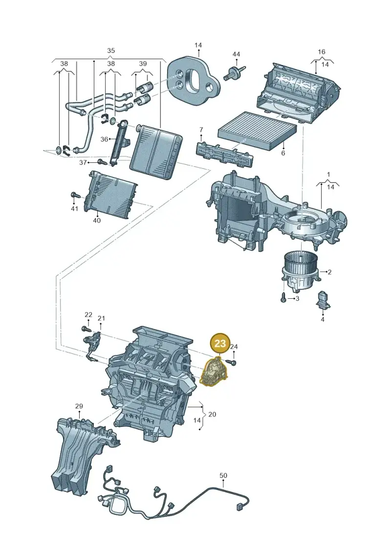 2Q0898141C — Volkswagen T-Cross 1,0 (2018-2024) diagram 587819100, position 23