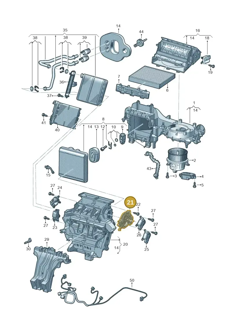 2Q0898141F — Volkswagen T-Cross (2018-2025) diagram 587820200, position 21