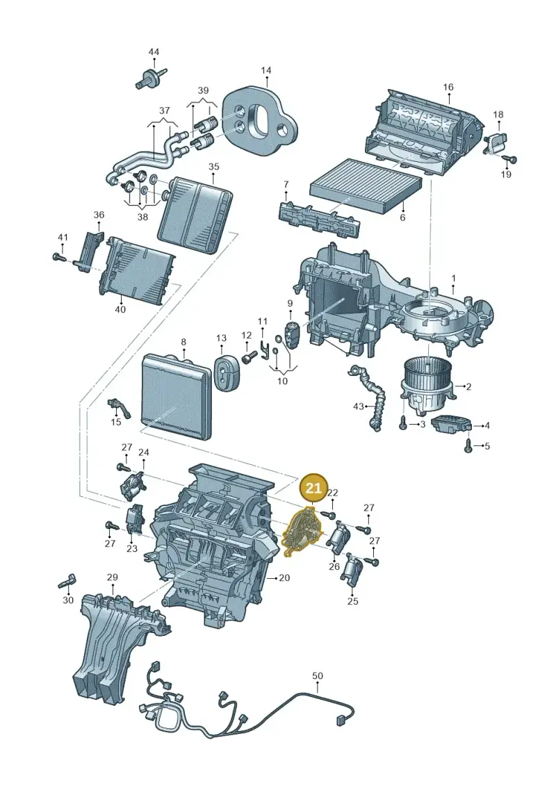 2Q0898141F — Audi A1 Sportback (2018-2025) diagram 837820200, position 21