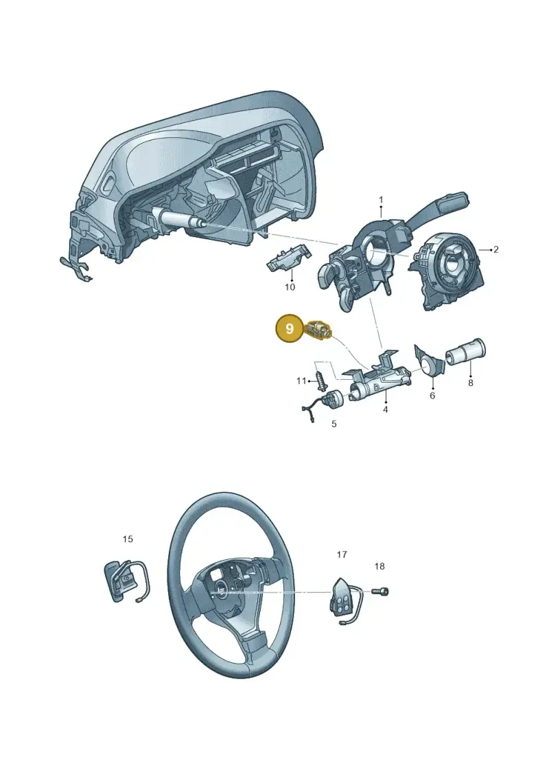 2Q0905861A — Skoda Octavia (2017-2020) diagram 655953550, position 9