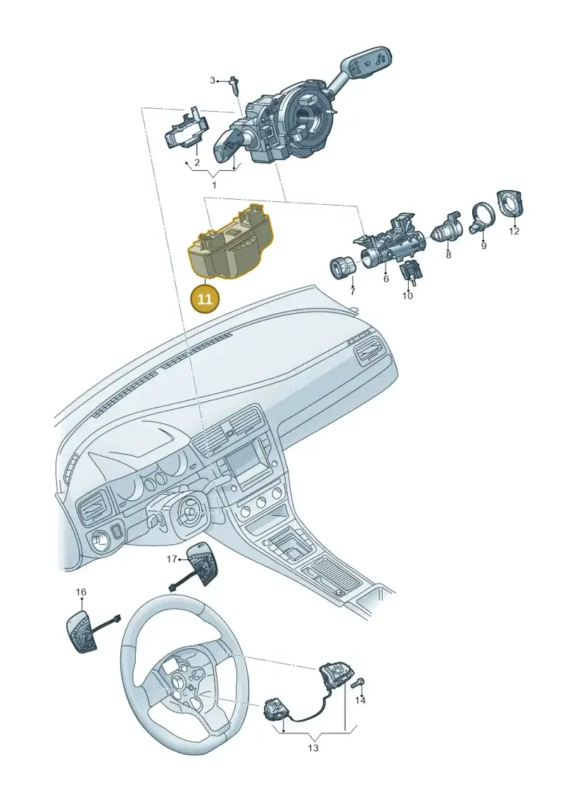 2Q0905861A — Volkswagen T-Roc Cabriolet (2019-2025) diagram 813095351, position 11