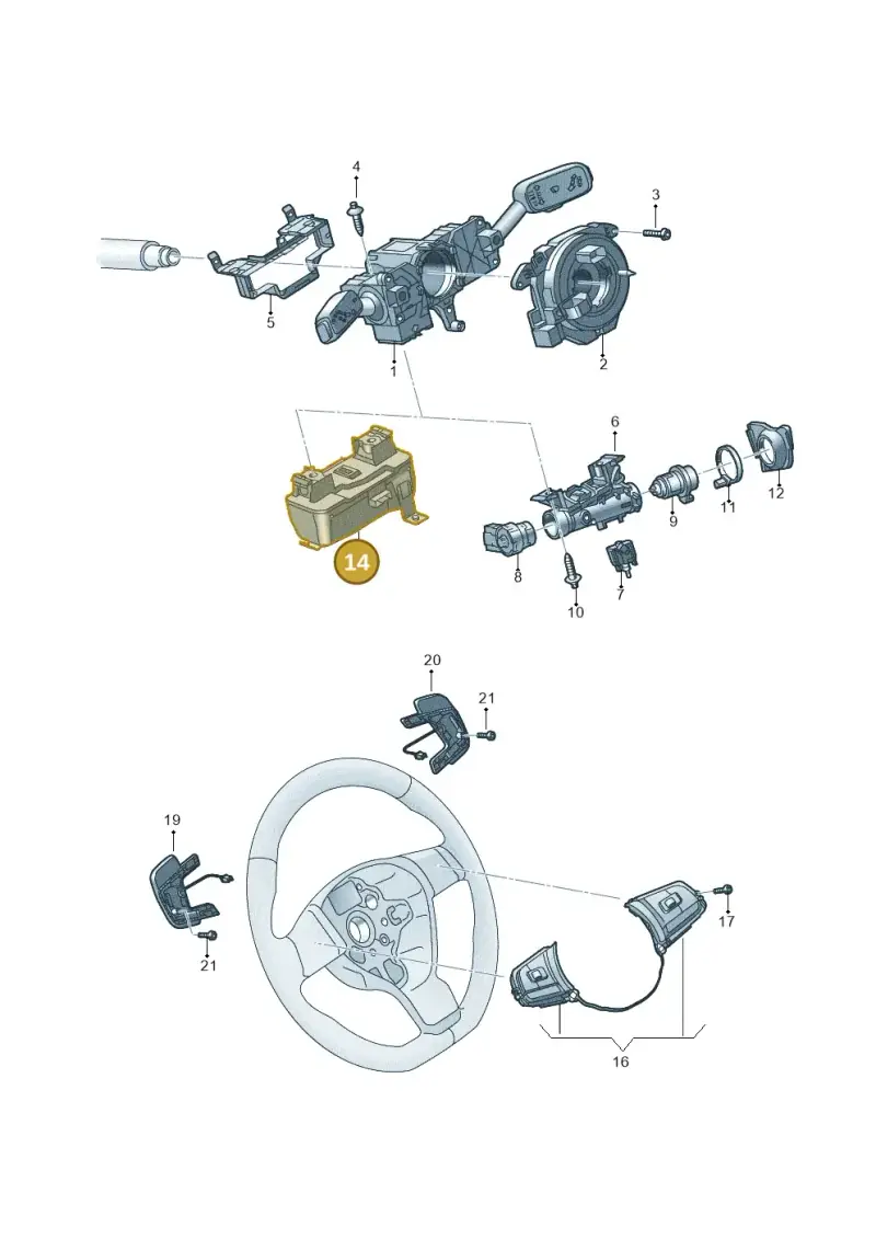 2Q0905861A — Volkswagen T-Cross (2018-2025) diagram 837953500, position 14