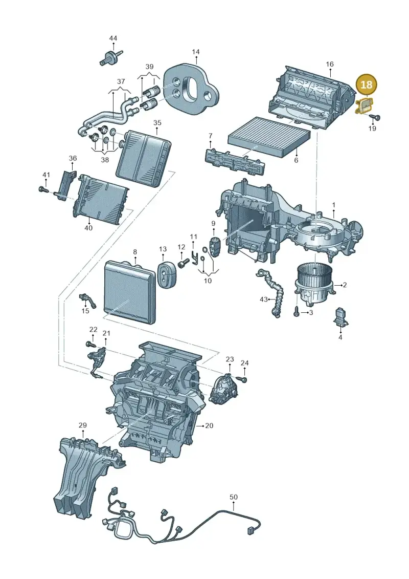 2Q0907511D — Volkswagen Taigo (2021-2024) diagram 837820100, position 18