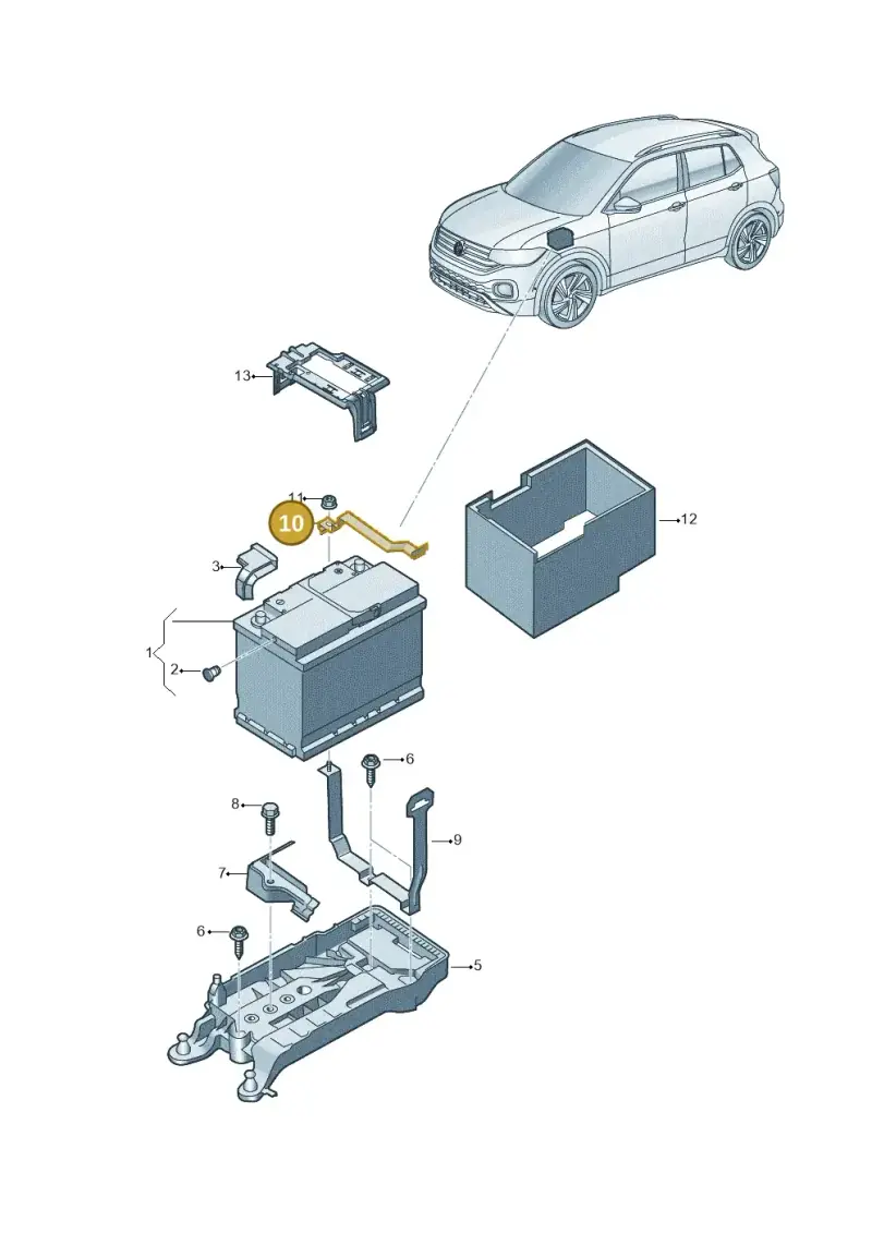 2Q0915313 — Volkswagen T-Cross (2018-2025) diagram 587915000, position 10