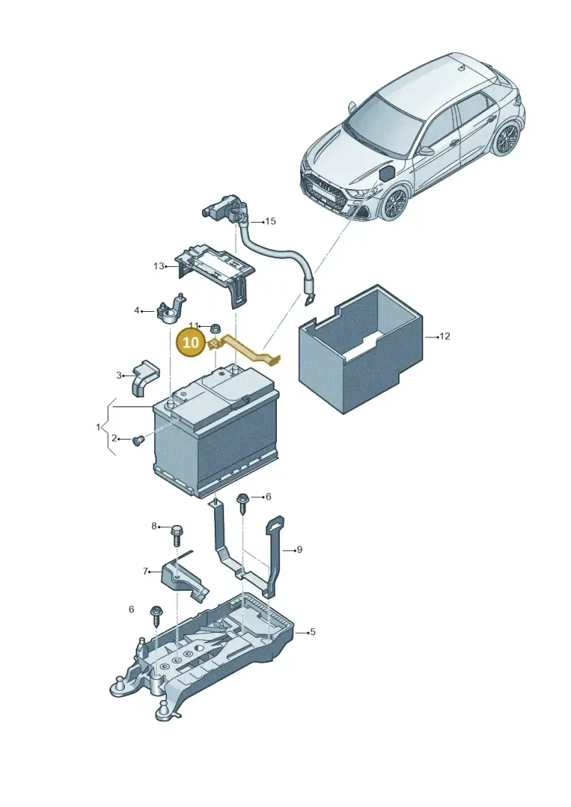 2Q0915313 — Audi A1 Sportback (2018-2025) diagram 592915000, position 10