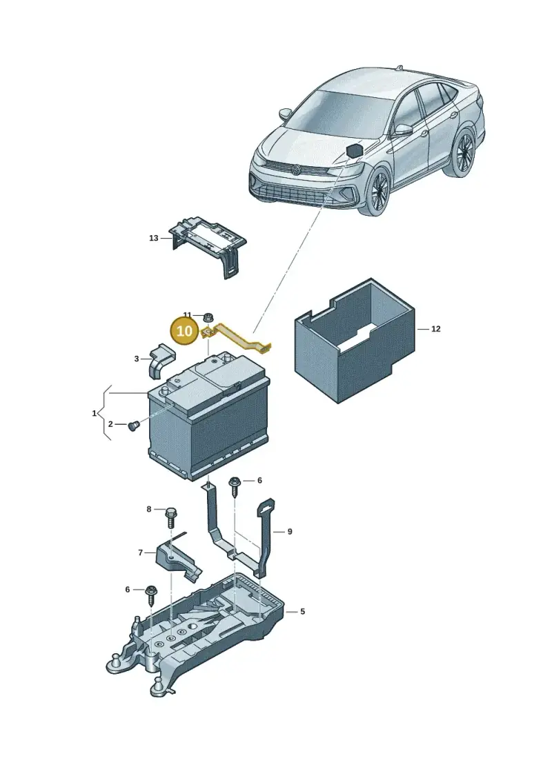 2Q0915313 — Volkswagen Virtus 1,0 (2022-) diagram 62a915000, position 10
