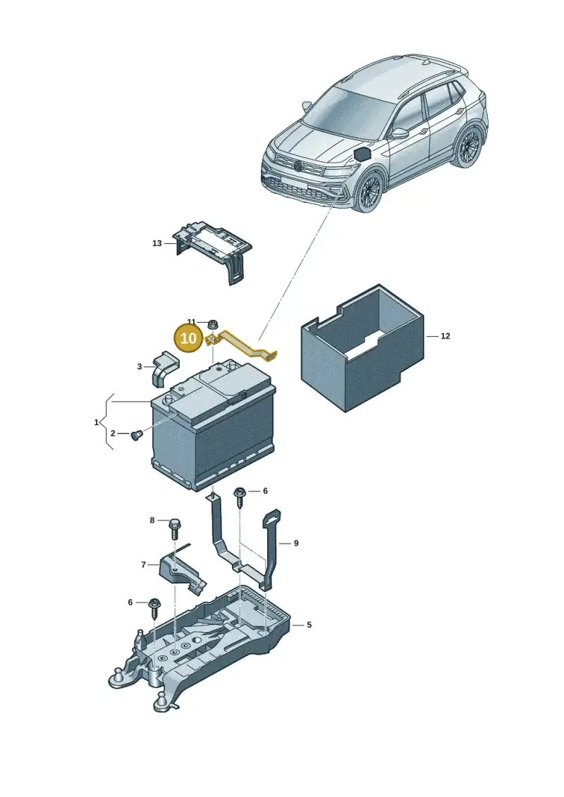 2Q0915313 — Volkswagen Taigun 1.0 (2021-) diagram 62i915000, position 10