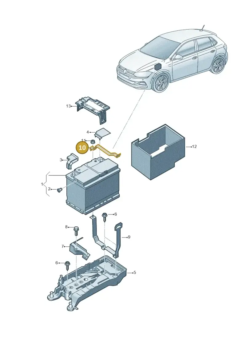 2Q0915313 — Volkswagen Polo (2017-2025) diagram 837915000, position 10