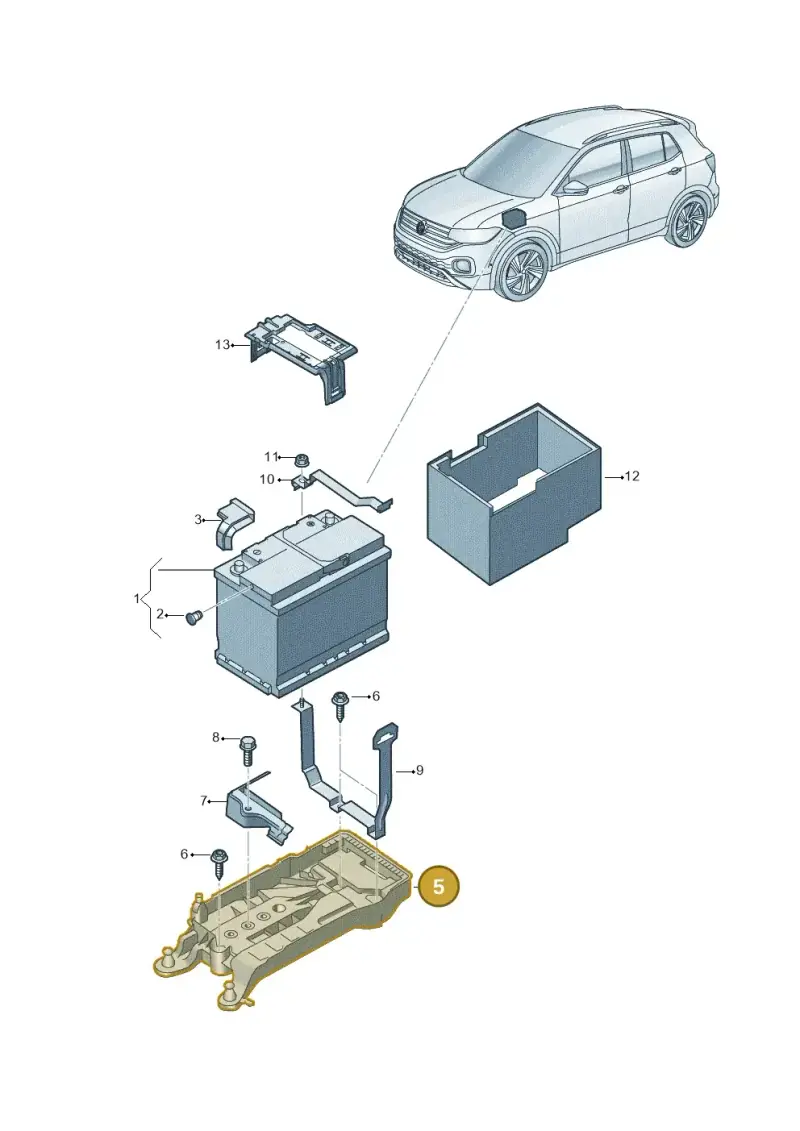 2Q0915331 — Volkswagen T-Cross 1,0 (2018-2024) diagram 587915000, position 5