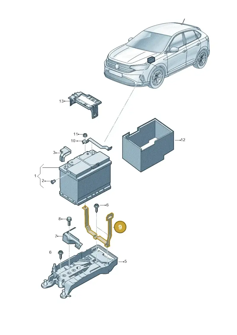 2Q0915343A — Volkswagen Taigo (2021-2025) diagram 2f0915001, position 9