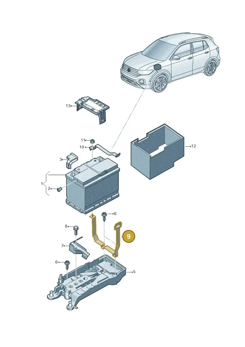 2Q0915343A — Volkswagen T-Cross (2018-2025) diagram 587915000, position 9