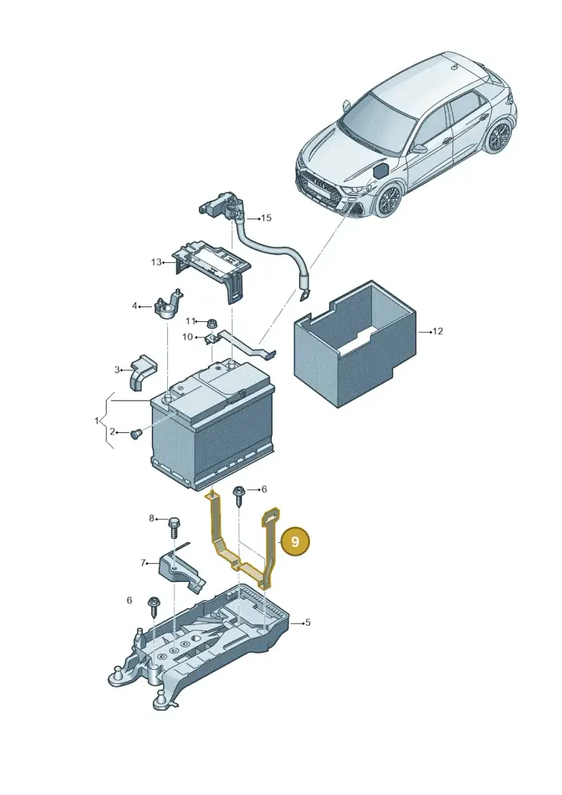 2Q0915343A — Audi A1 Sportback (2018-2025) diagram 592915000, position 9