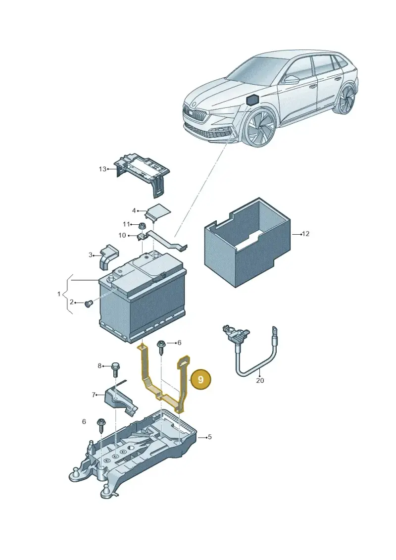 2Q0915343A — Skoda Fabia (2021-2022) diagram 584915000, position 9