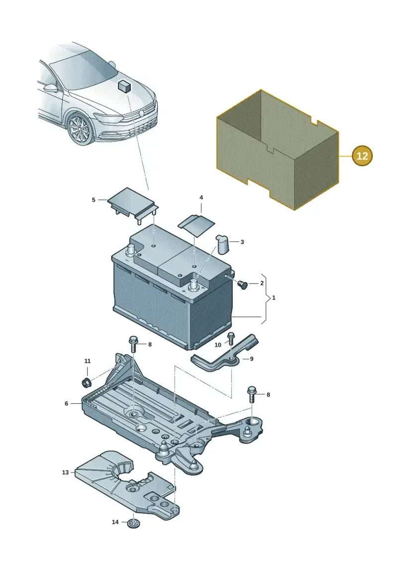 2Q0915418E — Volkswagen Passat saloon (2014-2024) diagram 793915005, position 12