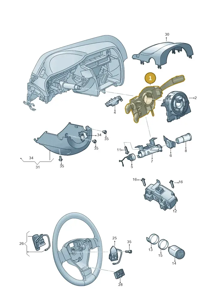 2Q0953502MIGI — Skoda Fabia (2014-2022) diagram 779953500, position 1