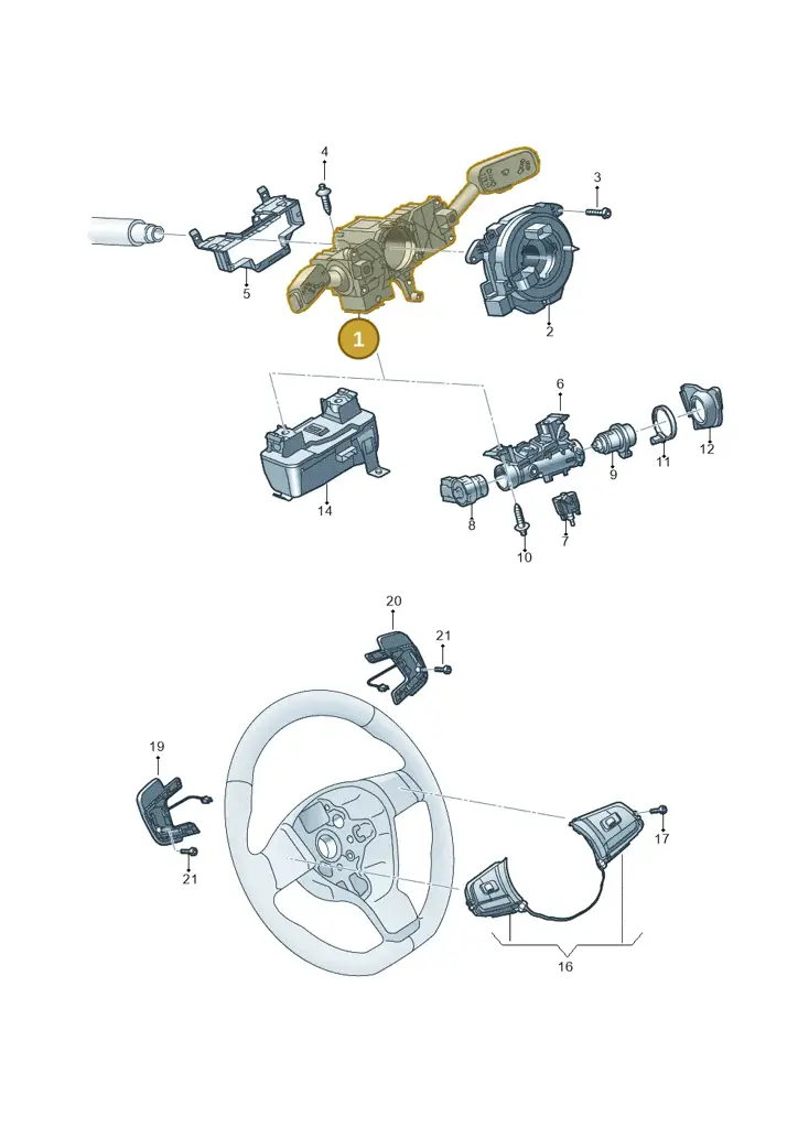 2Q0953513ADIGI — Volkswagen Transporter Multivan (2019-2024) diagram 837953500, position 1