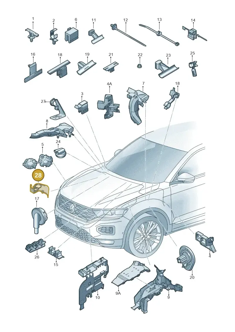 2Q0971457 — Volkswagen T-Roc (2017-2025) diagram 813971790, position 28