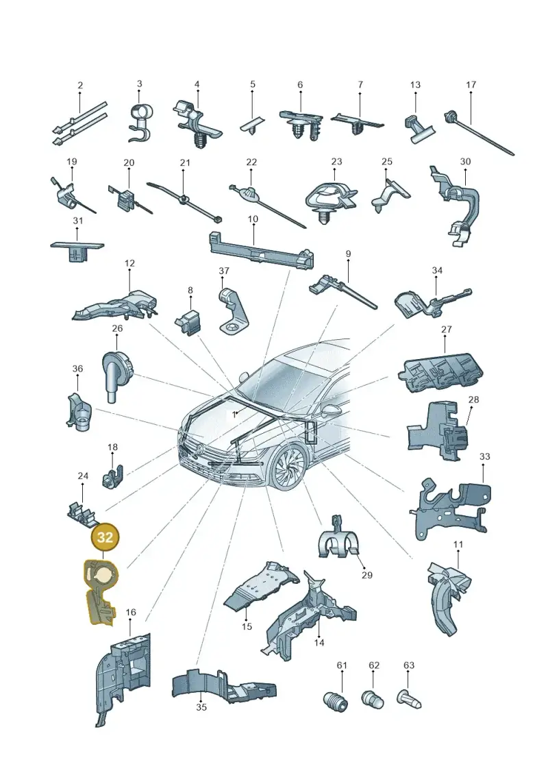 2Q0971457 — Volkswagen Arteon (2017-2025) diagram 828971820, position 32